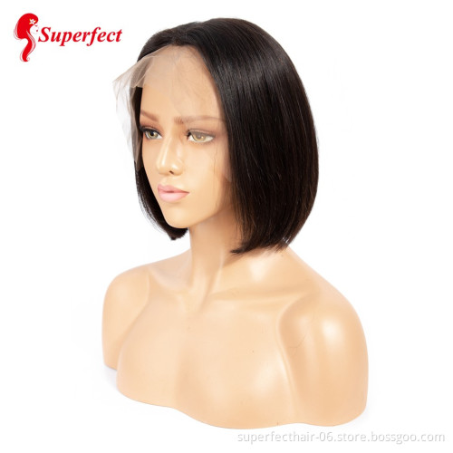 Factory Price Cuticle Aligned Short Bob Wigs For Black Women Lace Front Human Hair Wig